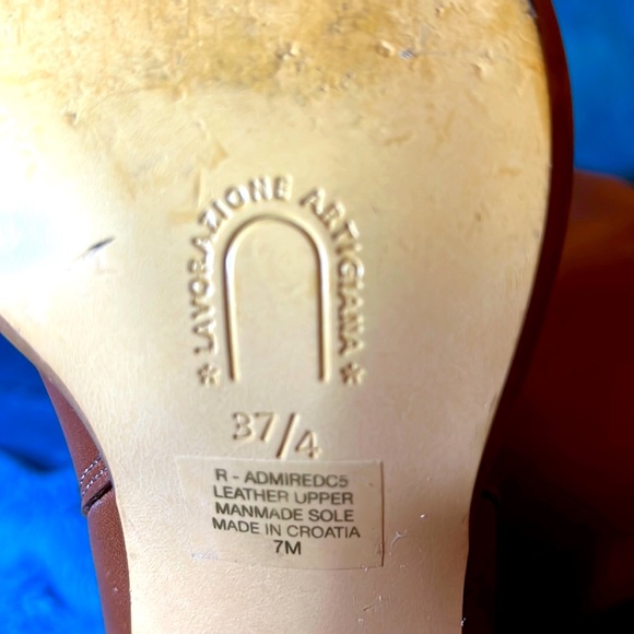 RARE FIND-FLORENCE HAND CRAFTED genuine leather brown boot size 7 - Picture 5 of 8